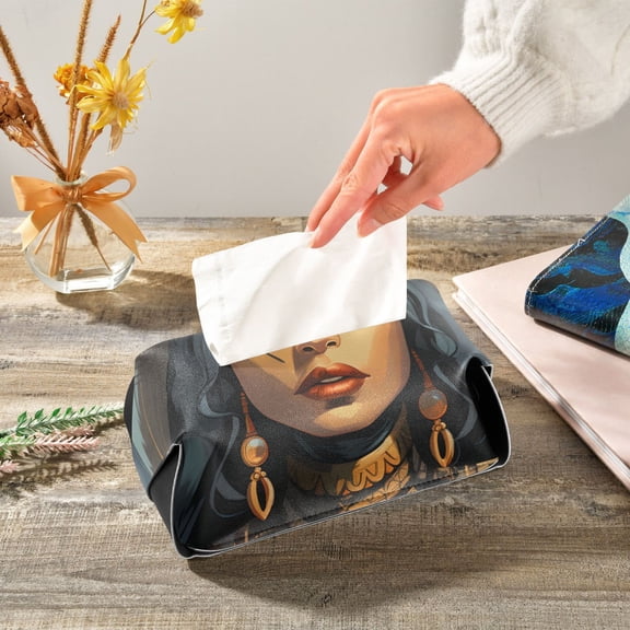 The Queen Of Egypt Front Napkin Dispenser Leather Paper Napkins Holders Elegant Modern Fancy for Kitchen Dining Room Table Decor