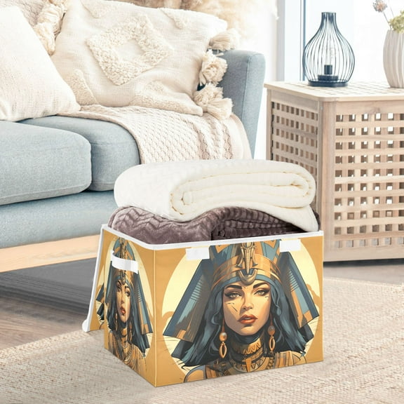 The Queen Of Egypt Front Storage Basket Foldable Laundry Basket Shelf Kids Toy Storage Container Organizer with Handles
