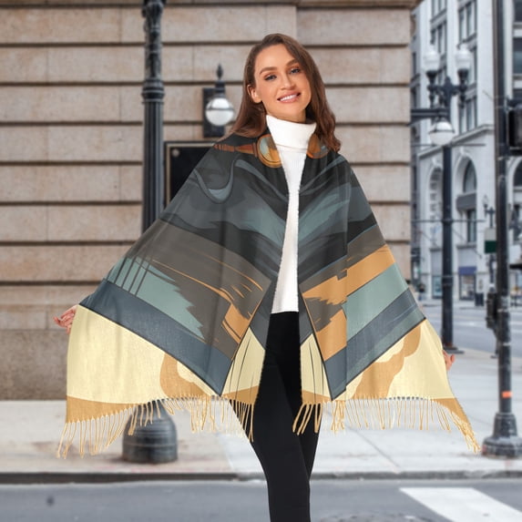 The Queen Of Egypt Front Winter Scarf for Women Fashion Warm Long Soft Blanket Scarves Gifts