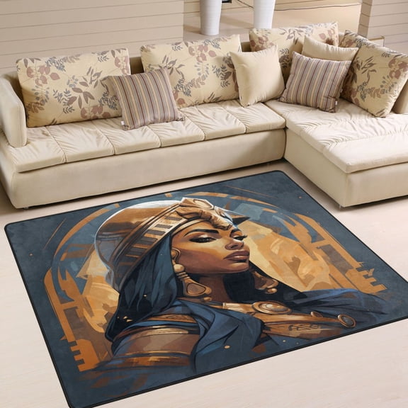 The Queen Of Egypt Side Area Rug Washable 80 x 58 Floor Carpet Mat Non Slip for Bedroom Living Room Home Decor
