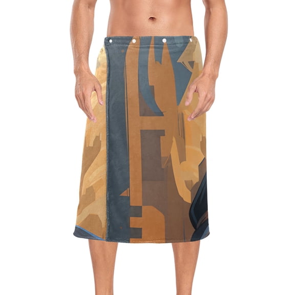 The Queen Of Egypt Side Bath Towel Wrap for Man Adjustable Shower Wrap Button Closure Body Towel for Sauna Gym