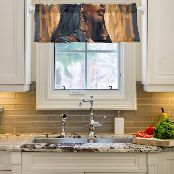 The Queen Of Egypt Side Curtain Valances Farmhouse Design Window Treatment Decor Blackout Rod Pocket for Windows Living Room Kitchen 54" x 18"