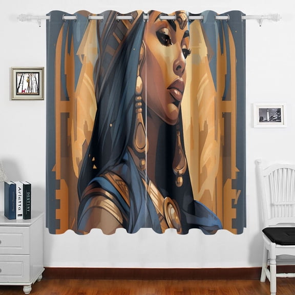 The Queen Of Egypt Side Curtains Black Out 63 Inch Length Curtains for Sliding Glass Doors Bedroom Living Room 2 Panels Set