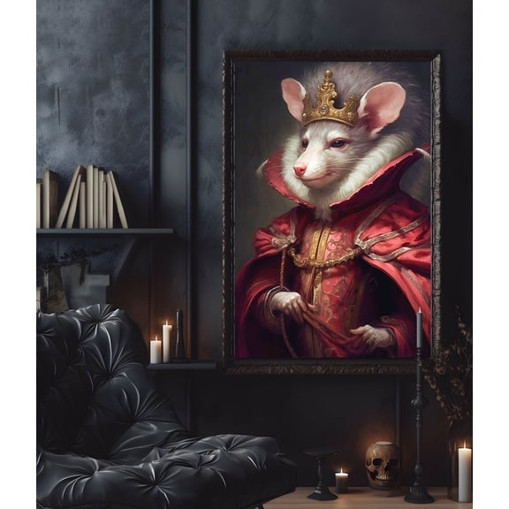 The Queen Rat's Portrait Poster, Vintage Gothic Aesthetic, Home Decor, Victorian Vampire, Gothic Portrait, Halloween Poster - Best gifts your whole family