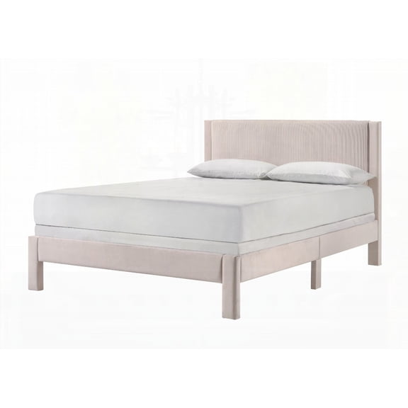 The Queen Size Bed Features a Low-profile Frame & Unobtrusive Legs in Contemporary Style