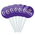 thumbnail image 1 of The Queen is Here Crown Royalty Cupcake Picks Toppers Decoration Set of 6, 1 of 6