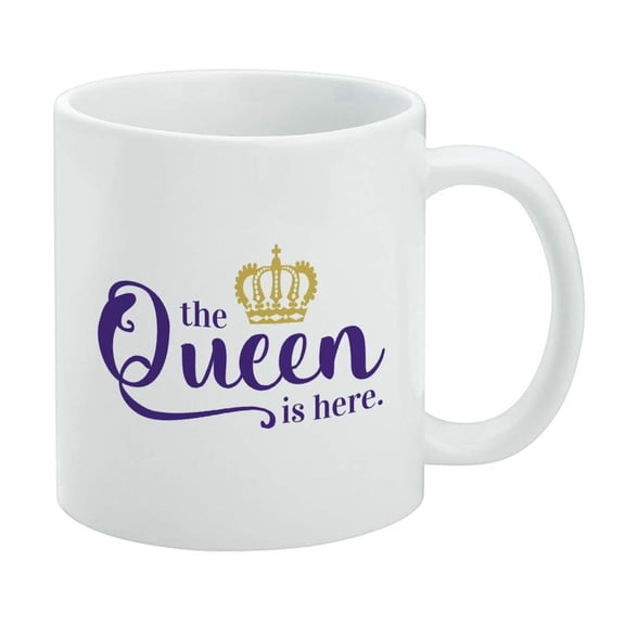 The Queen is Here Crown Royalty White Mug