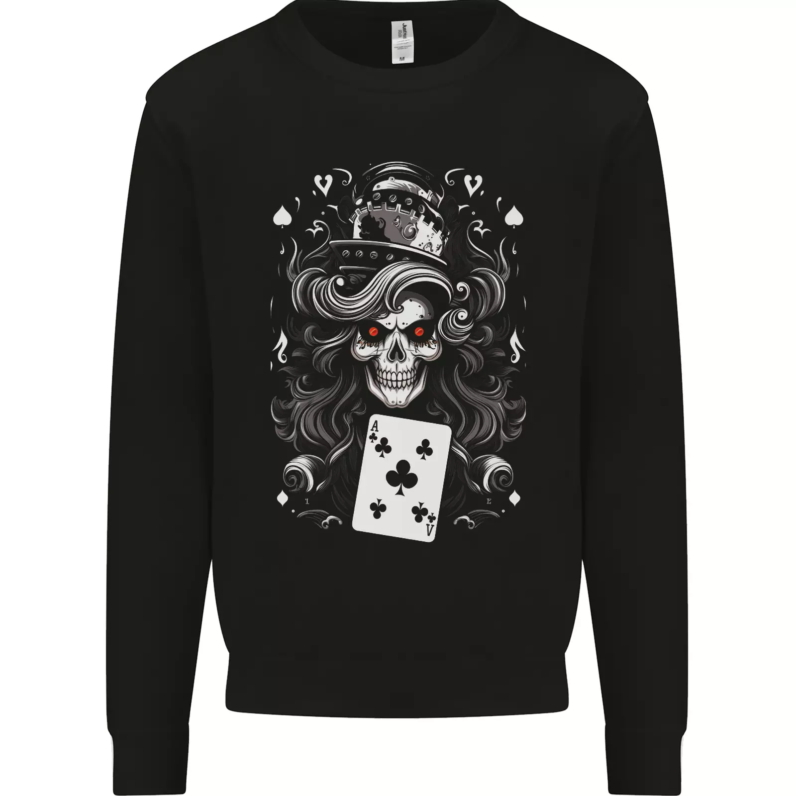 The Queen of Clubs Skull Mens Sweatshirt Jumper