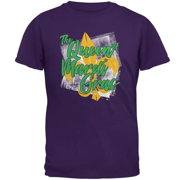 The Queen of Mardi Gras Mens T Shirt Purple SM