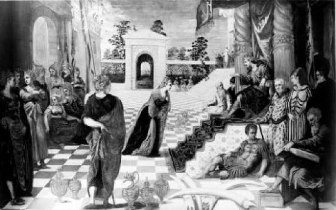 The Queen of Sheba Before Solomon by Jacopo Robusti Tintoretto 1518-1594 Canvas Art - Jacopo Robusti Tintoretto (18 x 24)
