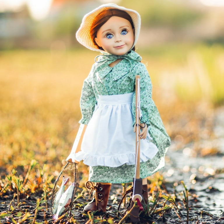 The Queen's Treasures 18 Doll Clothes & Accessories, Little House Prairie  Dress Hat, Boots, & 5 Piece Fishing Accessory Set, Compatible for use with