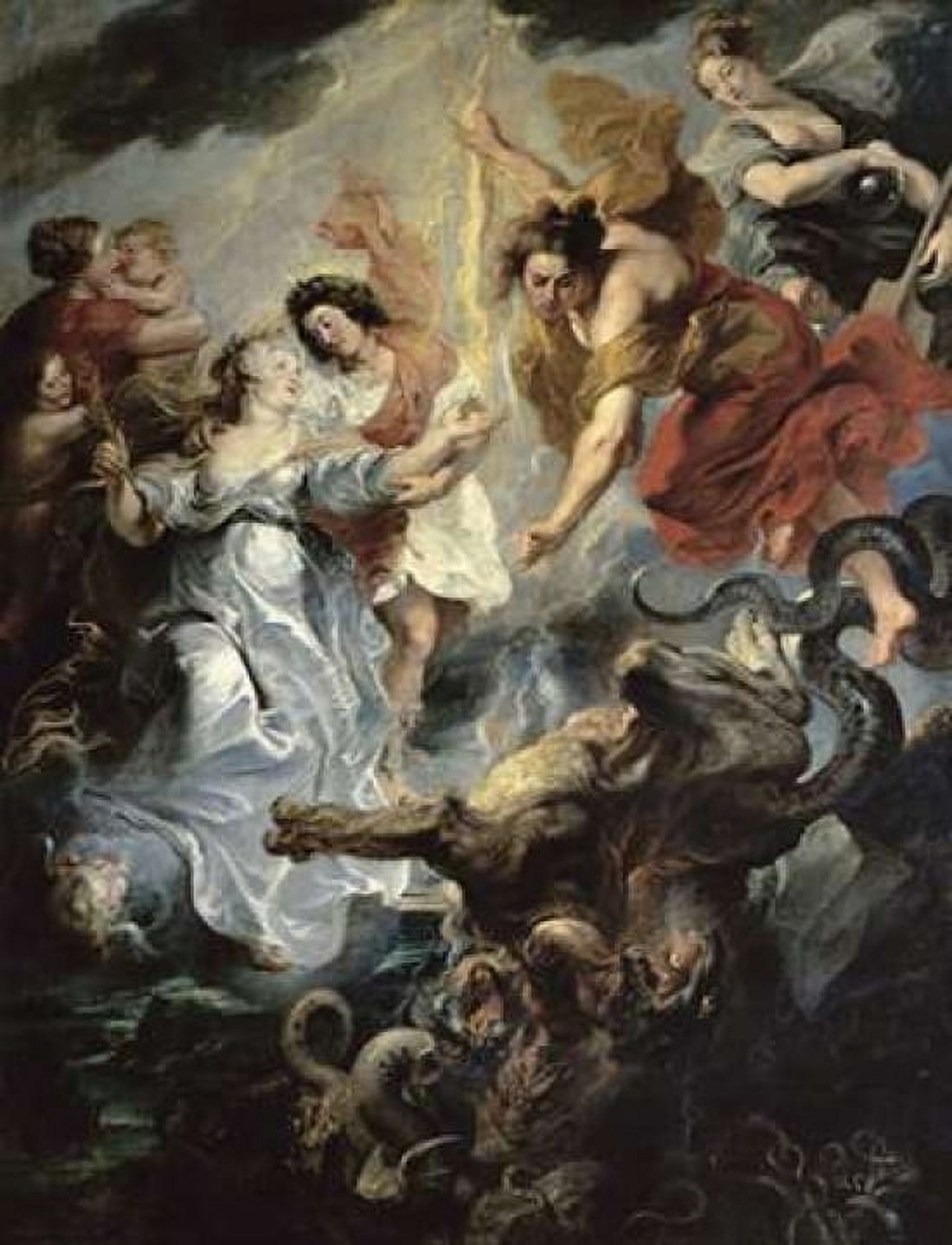The Queens Reconciliation with Her Son Canvas Art - Peter Paul Rubens (18 x 24)