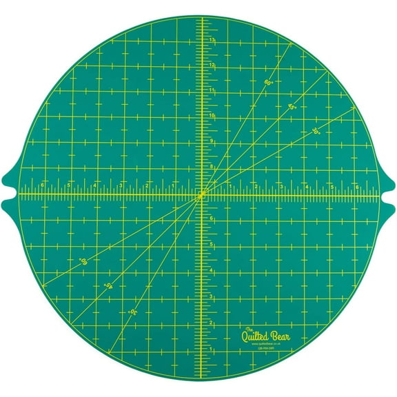The Quilted Bear Circular Rotating Self-Healing Cutting Mat Green 14” x 14”