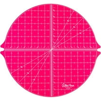 The Quilted Bear Circular Rotating Self-Healing Cutting Mat Pink 14” x 14”