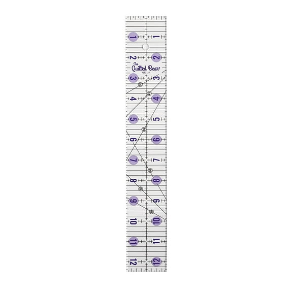 The Quilted Bear Non-Slip Acrylic Quilting Rulers - 2" x 12.5"