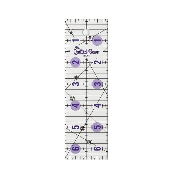 The Quilted Bear Non-Slip Acrylic Quilting Rulers - 2" x 6.5"