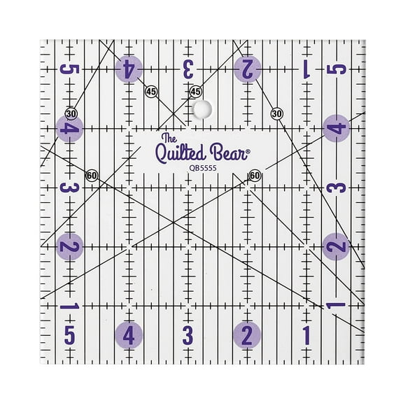 The Quilted Bear Non-Slip Acrylic Quilting Rulers - 5.5" x 5.5"