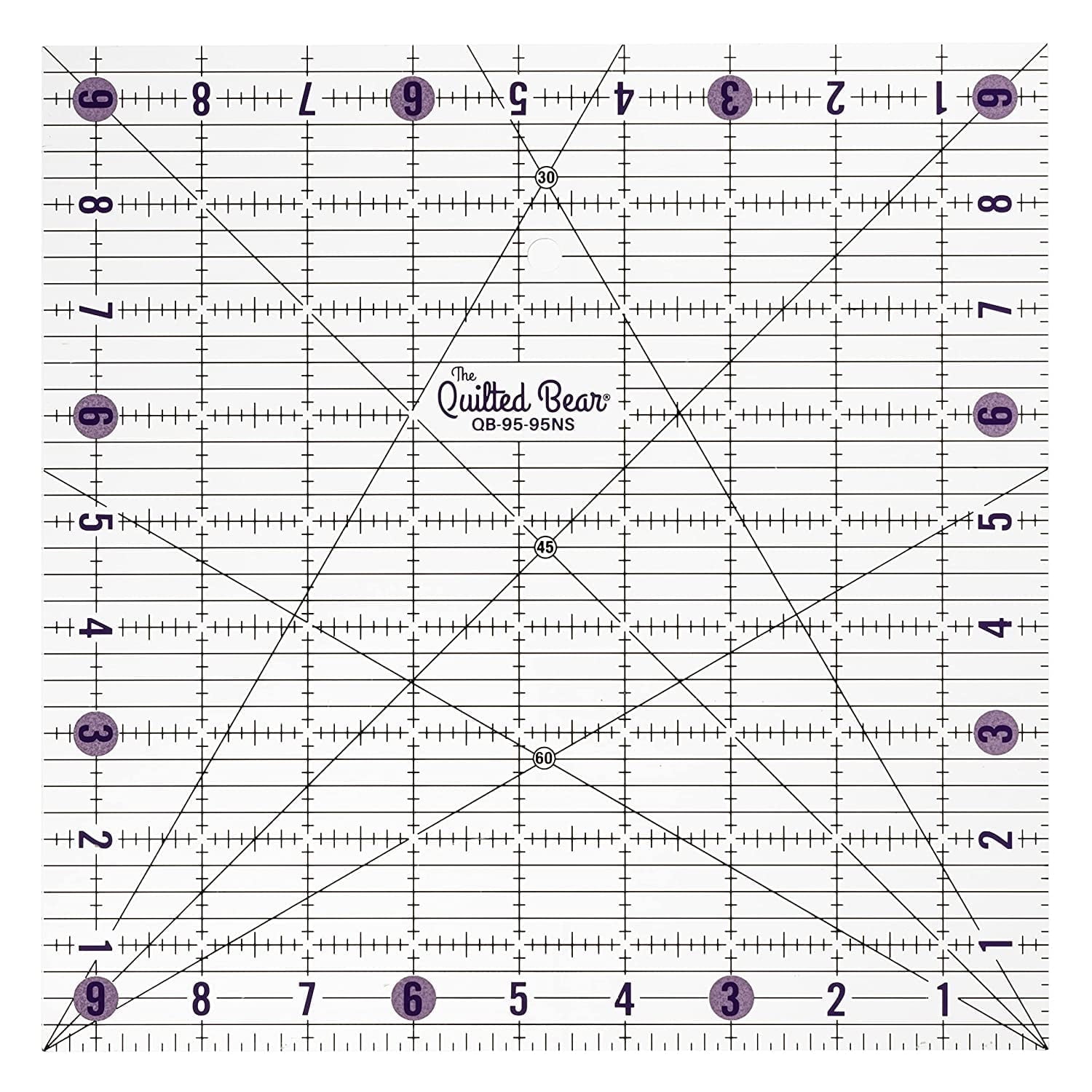 The Quilted Bear NonSlip Acrylic Quilting Rulers 9.5” x 9.5