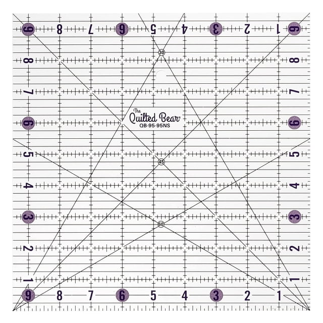 Beqar Ruler The Quilted Bear Non-Slip Acrylic Quilting Rulers - 9.5โ x 9.5 ...