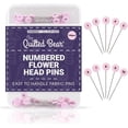 thumbnail image 1 of The Quilted Bear Numbered Flower Head Pins - 100 Numbered Sewing Pins with Box (Pink), 1 of 6