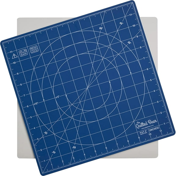 The Quilted Bear Rotating, Locking & Self-Healing Cutting Mat Blue - 18" x 18"