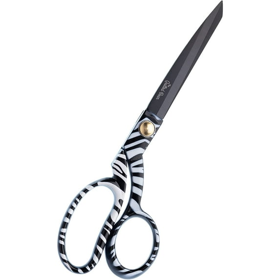 The Quilted Bear Stainless Steel Fabric Scissors Zebra Print 8.5"