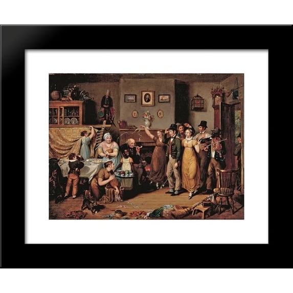 The Quilting Frolic 20x24 Framed Art Print by John Lewis Krimmel