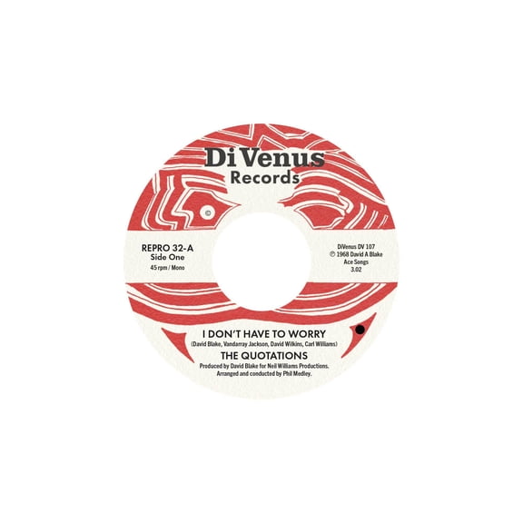 The Quotations I Don't Have to Worry/I Wanna Thank You (Vinyl Record) 7" Single