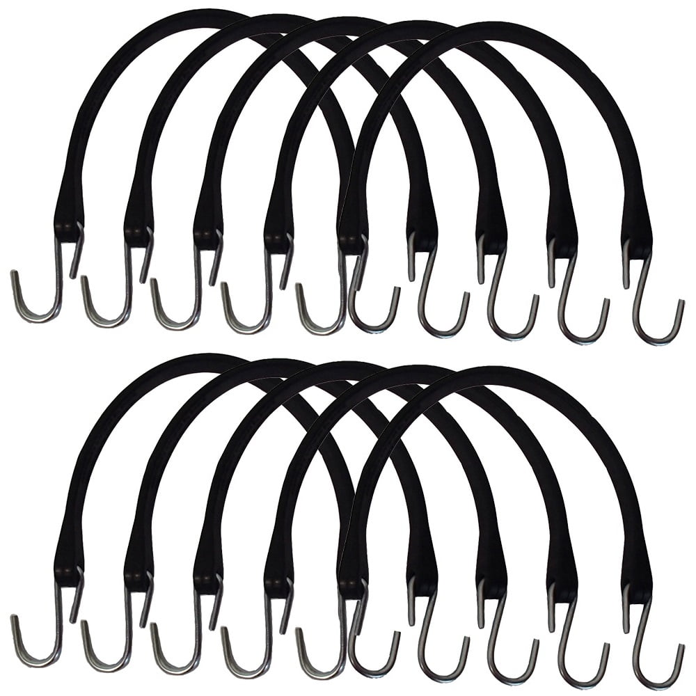 RAParts 10 100% Natural Rubber Heavy Duty 15" Bungee Cord Tie Down Tarp Straps Replaces JPA3274