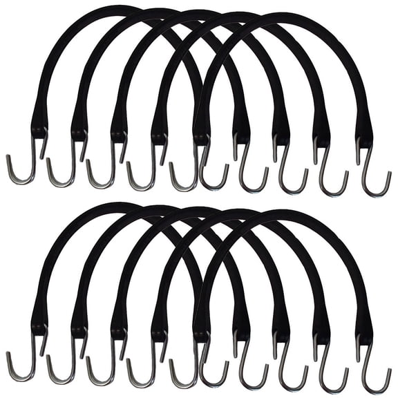 RAParts 10 100% Natural Rubber Heavy Duty 15" Bungee Cord Tie Down Tarp Straps Replaces JPA3274