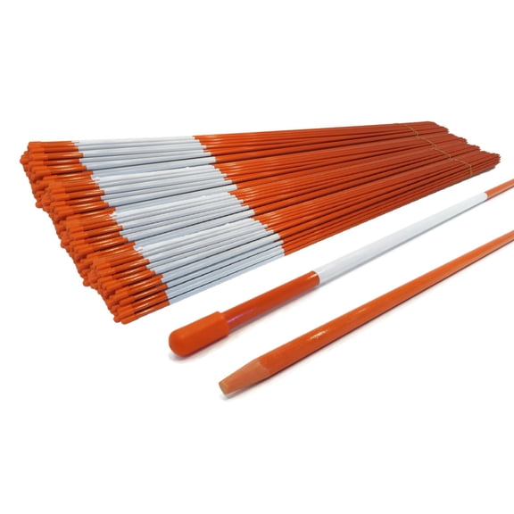 The ROP Shop 1500-Pack 5/16x48" Orange Reflective Ground Markers for Snow, Hazards, Driveways