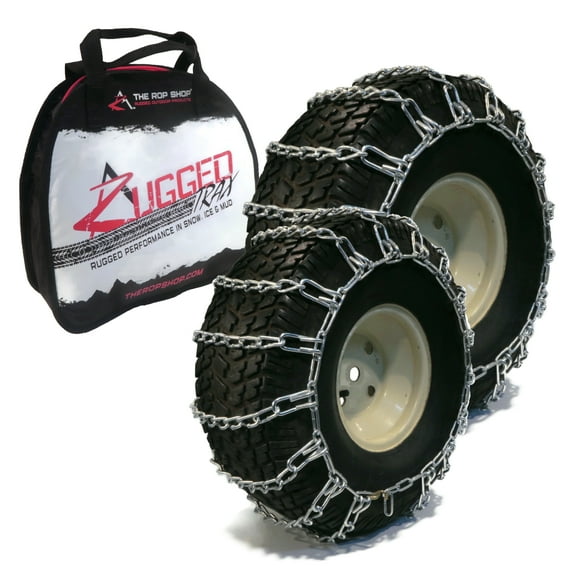 The ROP Shop 2 Link Tire Chain Pair for John Deere 18x8.5x8 Front & 24x10.5x12 Rear Tire