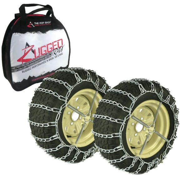 The ROP Shop 2 Link Tire Chain & Tensioners Pair for Kubota Tractor with 24x12x12 Turf Tires