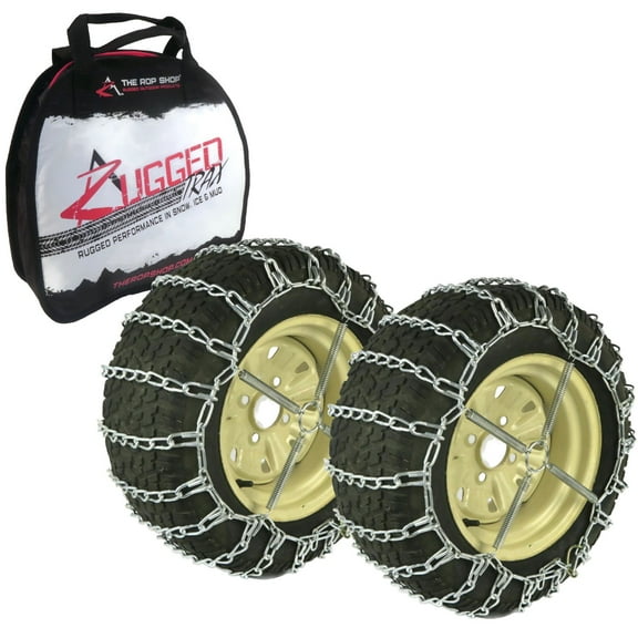 The ROP Shop 2 Link Tire Chains with Tensioners for Cub Cadet Lawn Mower fits 24x9.5x12 Tires