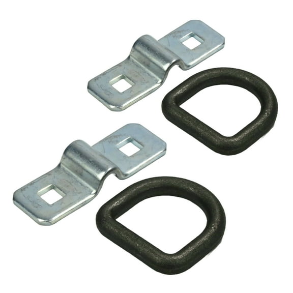 The ROP Shop 2-Pack 3/8" Steel D Rings & Brackets Tie Down Rope for Flatbed Trailer Camper RV