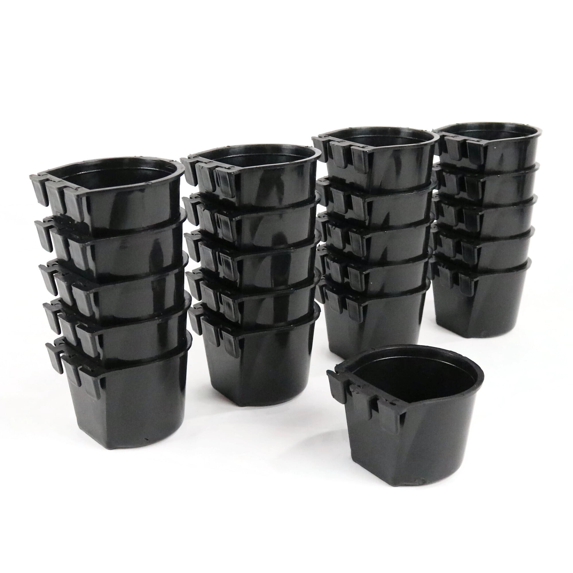 24-Pack Black Cage Cups - 8 Oz Feed & Water Cups For Poultry, Birds, Hamsters, Small Pets (1/2 Pint Capacity)