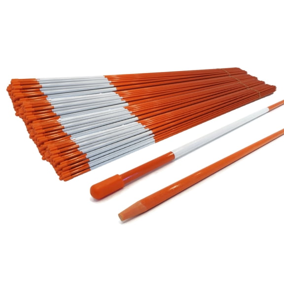 The ROP Shop 2000-Pack 1/4"x48" Roadway Ground Stake for Snow, Fog, Hazards & Plowing Marking