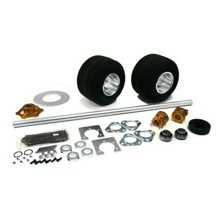 The ROP Shop 36 Inch Shaft Kit for Trike Drift Bikes includes (2) Go Kart Tires 11x6.00-5