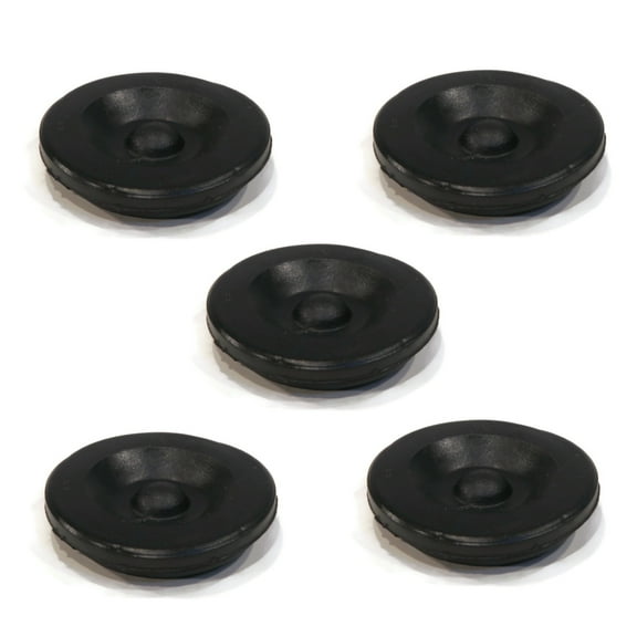 The ROP Shop 5-Pack Black Rubber Grease Plug Hub Dust Cap for RedLine Trailer Camper RV Axle