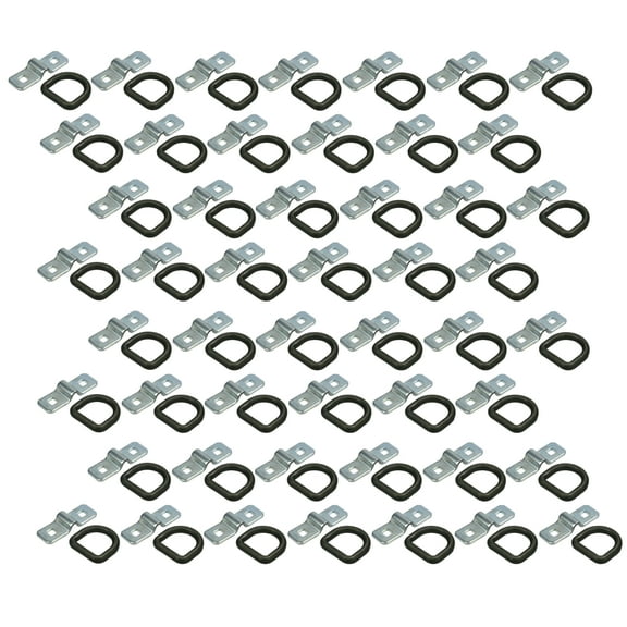 The ROP Shop 50-Pack 3/8" Steel D Ring Rope Tie Downs for Trailer Flatbed Truck Anchor Cargo