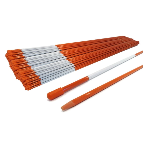 The ROP Shop 750-Pack 5/16x48" Orange Reflective Ground Markers for Snow, Hazards, Boundaries