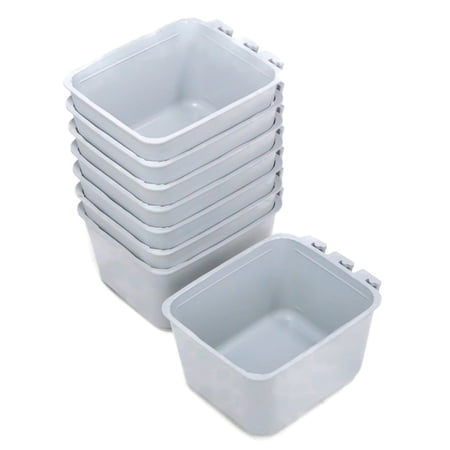 The ROP Shop 8-Pack - Gray Cage Cups hold 1 Pint / 16 fl oz to Hang Feed & Water for Pets