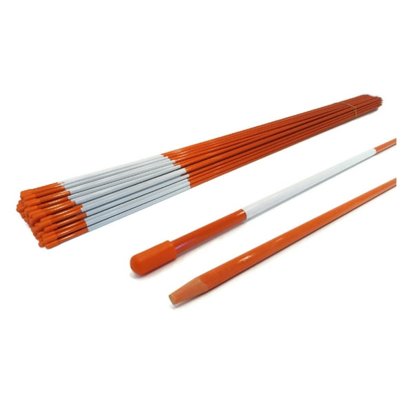 The ROP Shop (Pack of 12) 5/16" Orange Walkway Poles with Reflector, Heavyduty Fiberglass Rod