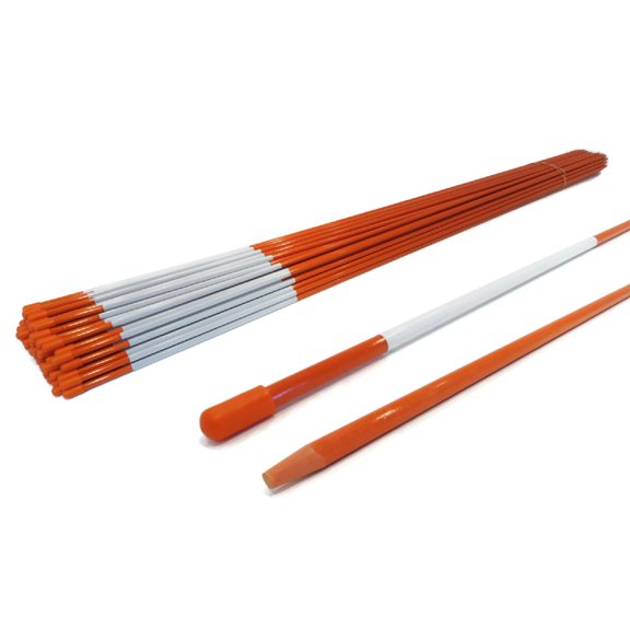 The ROP Shop (Pack of 150) 1/4" Orange, Snow Driveway Markers with 9" Reflective Tape, Cap