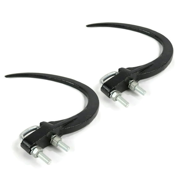 The ROP Shop (Pack of 2) 9" Hay Accumulator Grapple Hook Kit with 3/8" U-Bolts, Nuts, Washers