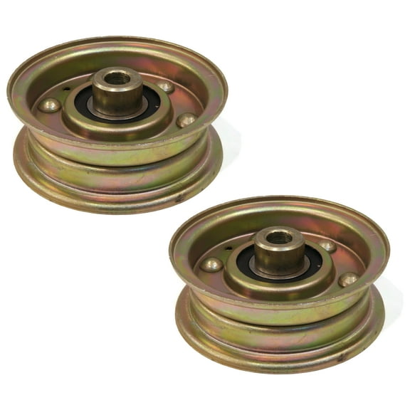 The ROP Shop (Pack of 2) Flat Idler Pulleys for Noma Dynamark AMF 300920 & Lesco 050062 Mower