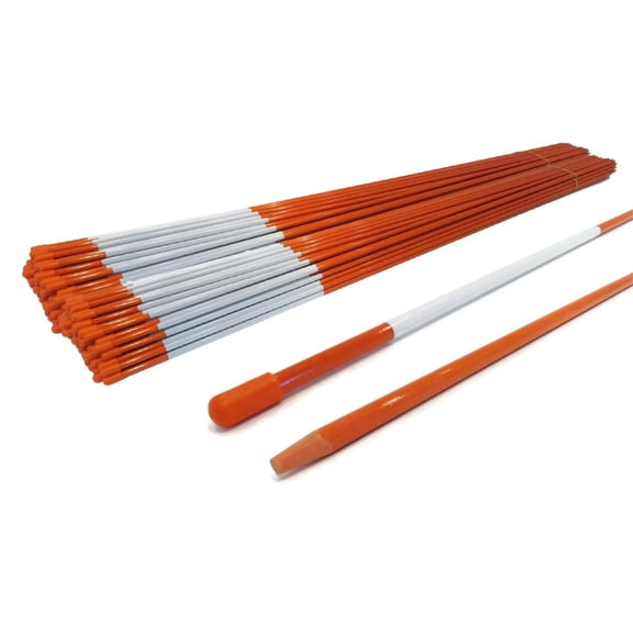 Pack of 250 Snow Poles 48 inches, 5/16 inch for Hydrant Visibility when Plowing