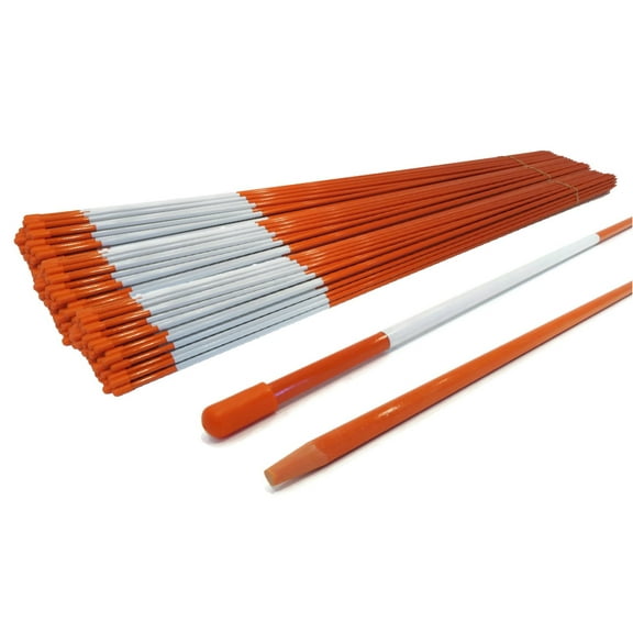 The ROP Shop (Pack of 800) 1/4" x 48" Orange Tapered Driveway Markers with Cap, Reflection