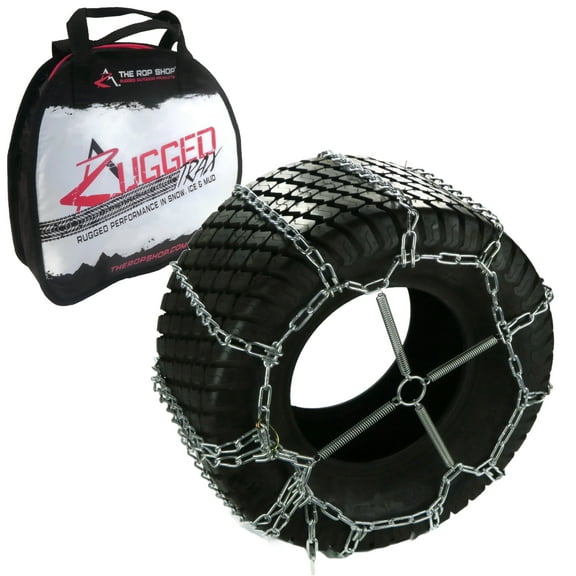The ROP Shop Pair of 4 Link Tire Chains & Tensioners for MTD Lawn Mower fits 22.5x12x9 Tires