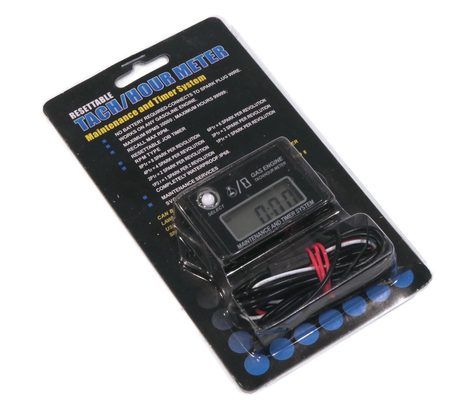 The ROP Shop Resettable Digital Tach Hour Meter for Gas Watercrafts